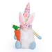 LSLJS Easter Decorations Lighted Easter Gnomes Ornaments Cute Easter Bunny Doll Plush Faceless Dwarf Rudolph Dolls Basket Stuffers for Kids Spring Pink Gnomes Decorations for Home Great Gifts for Less