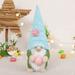 LSLJS Easter Decorations Lighted Easter Gnomes Ornaments Cute Easter Bunny Doll Holding Easter Eggs Plush Faceless Dwarf Rudolph Dolls Basket Stuffers for Kids Spring Gnomes Decorations for Home Blue