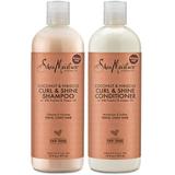 Shea Moisture Shampoo And Conditioner Set Coconut & Hibiscus Curl & Shine Curly Hair Products With Coconut Oil Vitamin E & Neem Oil Frizz Control Family Size 16 Fl Oz Ea