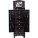 HBBOOMLIFE Standing Jewelry Armoire Cabinet Large Jewelry Armoire Cabinet Standing Chest Neckalce Organizer with 8 Drawers 2 Swing Doors 16 Necklace Hooks Makeup Mirror (9-Layer 8 Drawer