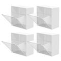 4 Pcs Bath Decorations Bathroom Decor Makeup Organizers Wall Mounted Organizer Wall Storage Box Wall-mounted White