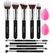 BEAKEY Soft Make up SE33 Brushes Gentle on Skin Effective Application - 12Pcs Premium Makeup Brush Set Tap Paw Makeup Brushes Foundation Brush with 2Pcs Blender Sponges (Packaging May Vary)