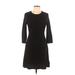 Nicole Miller New York Casual Dress - A-Line: Black Solid Dresses - Women's Size Large