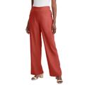 Plus Size Women's Linen Wide Leg Sailor Pant by Jessica London in Red Ochre (Size 28 W)