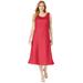 Plus Size Women's Linen Fit & Flare Dress by Jessica London in Bright Red (Size 14 W)