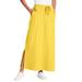 Plus Size Women's Sport Knit Side-Slit Skirt by Woman Within in Primrose Yellow (Size 14/16)