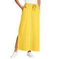 Plus Size Women's Sport Knit Side-Slit Skirt by Woman Within in Primrose Yellow (Size 18/20)