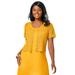 Plus Size Women's Crochet Shrug by Jessica London in Sunset Yellow (Size 2X)