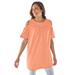 Plus Size Women's Eyelet Cold-Shoulder Tunic by Woman Within in Orange Melon (Size M)