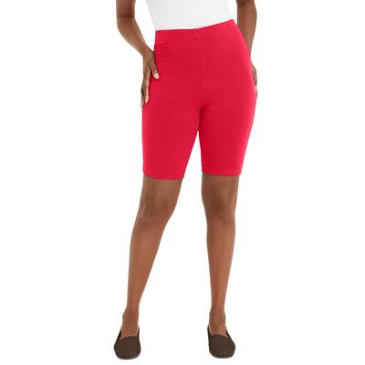 Plus Size Women's Everyday Stretch Cotton Bike Short by Jessica London in Vivid Red (Size 30/32)