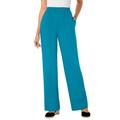 Plus Size Women's Pull-On Elastic Waist Soft Pants by Woman Within in Turq Blue (Size 16 T)