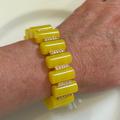 J. Crew Jewelry | Bright Yellow Resin/Rhinestone J. Crew Stretch Bracelet | Color: Silver/Yellow | Size: 2.5 In. X 2.5 In. At Rest,1.5 In. Of Stretch