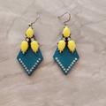 J. Crew Jewelry | J.Crew X Lulu Frost Rhinestones Crystals Pave Drop Dangle Statement Earrings | Color: Blue/Yellow | Size: Os