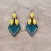 J. Crew Jewelry | J.Crew X Lulu Frost Rhinestones Crystals Pave Drop Dangle Statement Earrings | Color: Blue/Yellow | Size: Os