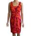 Michael Kors Dresses | Michael Kors Dress Womens Size 2 Persimmon Sheath Orange Fuchsia Pattern New | Color: Orange/Red | Size: 2