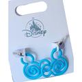 Disney Jewelry | Disney Parks Jewelry Mickey Mouse Swirl Blue Hoop Earrings | Color: Blue/Gold/Silver | Size: Os