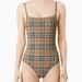 Burberry Swim | Burberry Archive Check One-Piece Swimsuit | Color: Tan | Size: S