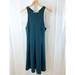 Athleta Dresses | Athleta En Route Scuba Dress Sleeveless Pleated Fit & Flare 511522 Green Size S | Color: Green | Size: S