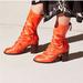 Free People Shoes | Free People Elle Leather Slouch Boot | Color: Orange/Red | Size: 7
