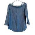 Free People Tops | Free People Tops Free People Chambray Show Some Shoulder Top | Color: Blue | Size: Xs