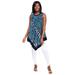 Plus Size Women's Handkerchief Hem Tunic by Jessica London in Ocean Abstract Animal (Size 18 W)