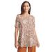 Plus Size Women's Boatneck Swing Tunic by The London Collection in Cognac Mixed Animal (Size 2X)