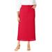 Plus Size Women's Classic Cotton Denim Midi Skirt by Jessica London in Vivid Red (Size 18) 100% Cotton