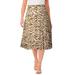 Plus Size Women's Button-Front Gauze Midi Skirt by Jessica London in New Khaki Watercolor Animal (Size 26 W)