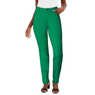 Plus Size Women's Classic Cotton Denim Straight-Leg Jean by Jessica London in Kelly Green (Size 36) 100% Cotton