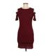 Topshop Casual Dress - Bodycon: Burgundy Solid Dresses - Women's Size 6