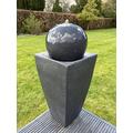 allpondsolutions Vase Globe Garden Water Feature with LED Lights - Solar Powered Panel Dark Grey