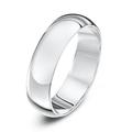 Theia Unisex 9ct White Gold Super Heavy D Shape Polished 5mm Wedding Ring - Size Z+3