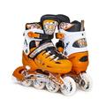 Scale Sports - Adjustuble Roller Skates with light up wheels for children and adults - Kids Inline Roller Skates (orange, UK 2.5-5 (EU 35-38) M)