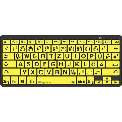 LOGICKEYBOARD Wireless-Tastatur "XL-Print Black on Yellow DE (PC/BT)" Tastaturen schwarz (schwarz, gelb)