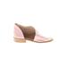 Beast Fashion Sandals: Slip-on Stacked Heel Casual Pink Solid Shoes - Women's Size 6 - Open Toe