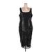 City Chic Cocktail Dress - Midi Square Sleeveless: Black Print Dresses - Women's Size 22 Plus
