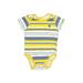 Lucky Brand Short Sleeve Onesie: Yellow Stripes Bottoms - Size 6-9 Month