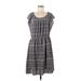 LC Lauren Conrad Casual Dress - Popover: Gray Plaid Dresses - Women's Size Large