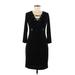 Calvin Klein Casual Dress - Sheath Scoop Neck 3/4 sleeves: Black Print Dresses - Women's Size 6