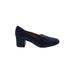 Banana Republic Flats: Slip On Chunky Heel Feminine Blue Leopard Print Shoes - Women's Size 8 1/2 - Almond Toe