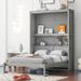 Wood Modern Murphy Bed, Wall Bed with Shelves, Foldable Platform Bed Folded into Cabinet