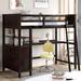 Twin size Loft Bed w/Drawers & Desk,Wooden Loft Bed w/Shelves,Espresso