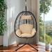 Outdoor Indoor Swing Chair Patio Wicker Hanging Egg Chair with Cushion