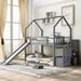 Twin Over Twin House Bunk Bed with Convertible Slide,Storage Staircase