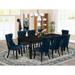 East West Furniture Dinette Set- a Dining Table with Butterfly Leaf and Upholstered Chairs, Black (Pieces Options)