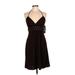 My Michelle Cocktail Dress - Mini Halter Sleeveless: Brown Solid Dresses - New - Women's Size Large