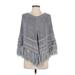 American Eagle Outfitters Poncho: Gray Print Sweaters & Sweatshirts - Women's Size X-Small