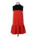 Victoria Beckham for Target Casual Dress - DropWaist High Neck Sleeveless: Red Print Dresses - New - Women's Size X-Small