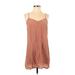 Banana Republic Casual Dress - Mini V Neck Sleeveless: Tan Solid Dresses - Women's Size Small Petite