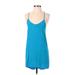 L Space Casual Dress - Mini V-Neck Sleeveless: Teal Solid Dresses - Women's Size X-Small